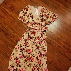 Alice + olivia flowers print wrapping dress